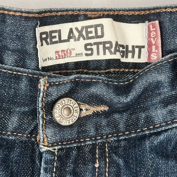 NEW Levi 559 Jeans W 36 L 34 Blue Denim Relaxed Straight Leg Mens Deep Pockets - Picture 7 of 10